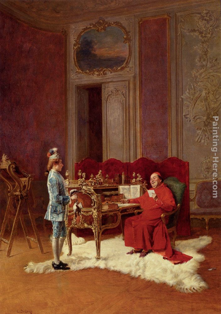 Game For The Cardinal painting - Charles Edouard Edmond Delort Game For The Cardinal art painting